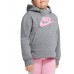 Nike Girls' Sportswear Pullover Carbon Heather/Pink Hoodie