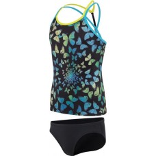 Nike Girls' T-Crossback Tankini Black Set