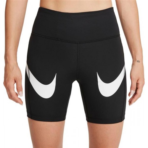 Nike Women's Dri-FIT Fast Mid-Rise Swoosh Black Shorts Nike Women's Dri-FIT Fast Mid-Rise Swoosh Black Shorts