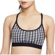 Nike Women's Dri-FIT Indy Icon Clash Low-Support Padded T-Back Sports Black Bra