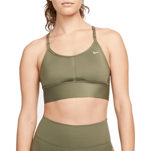 Nike Women's Dri-FIT Indy Light-Support Padded Longline Sports Medium Olive Bra Nike Women's Dri-FIT Indy Light-Support Padded Longline Sports Medium Olive Bra