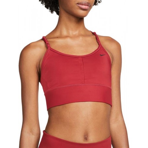 Nike Women's Dri-FIT Indy Light-Support Padded Longline Sports Pomegranate Bra Nike Women's Dri-FIT Indy Light-Support Padded Longline Sports Pomegranate Bra