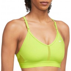 Nike Women's Dri-FIT Indy Light-Support Padded V-Neck Sports Atomic Green Bra