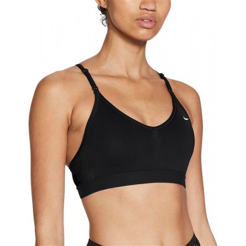 Nike Women's Dri-FIT Indy Light-Support Padded V-Neck Sports Black Bra Nike Women's Dri-FIT Indy Light-Support Padded V-Neck Sports Black Bra