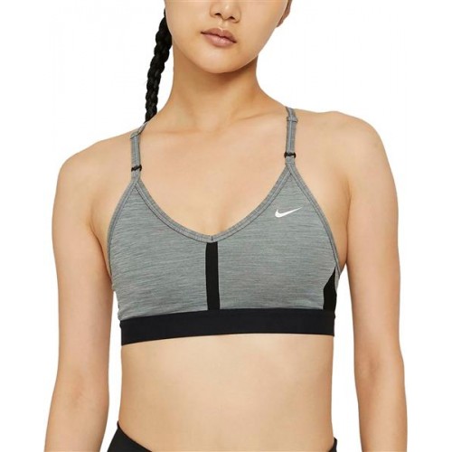 Nike Women's Dri-FIT Indy Light-Support Padded V-Neck Sports Smoke Grey Bra Nike Women's Dri-FIT Indy Light-Support Padded V-Neck Sports Smoke Grey Bra