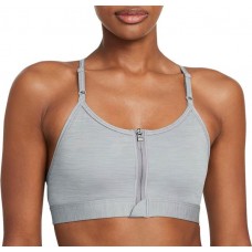 Nike Women's Dri-FIT Indy Zip-Front Low Support Padded Sports Particle Grey Bra