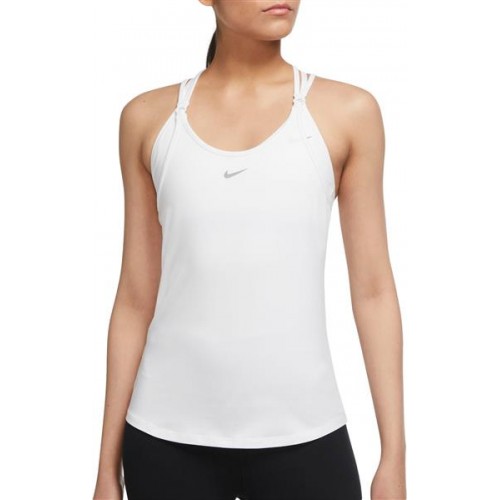 Nike Women's Dri-FIT One Luxe Slim Fit Strappy Tank White Top Nike Women's Dri-FIT One Luxe Slim Fit Strappy Tank White Top