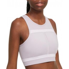 Nike Women's Dri-FIT Swoosh Run Division Medium-Support 1-Piece Pad Longline Sports Silver Lilac Bra