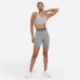 Nike Women's Dri-FIT Swoosh Zip-Front Medium-Support Padded Sports Particle Grey Bra