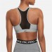 Nike Women's Dri-FIT Swoosh Zip-Front Medium-Support Padded Sports Particle Grey Bra