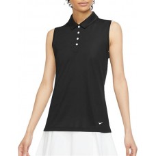 Nike Women's Dri-FIT Victory Sleeveless Golf Black Polo