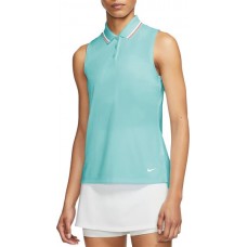 Nike Women's Dri-FIT Victory Sleeveless Golf Lght Dew/Bright Mango/Wht Polo Nike Women's Dri-FIT Victory Sleeveless Golf Lght Dew/Bright Mango/Wht Polo