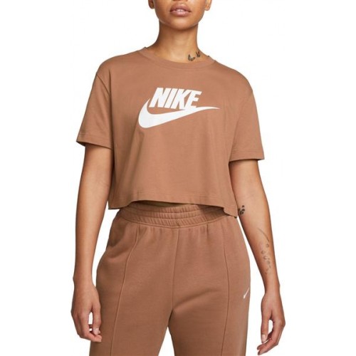Nike Women's Essential Futura Crop Mineral Clay Top Nike Women's Essential Futura Crop Mineral Clay Top