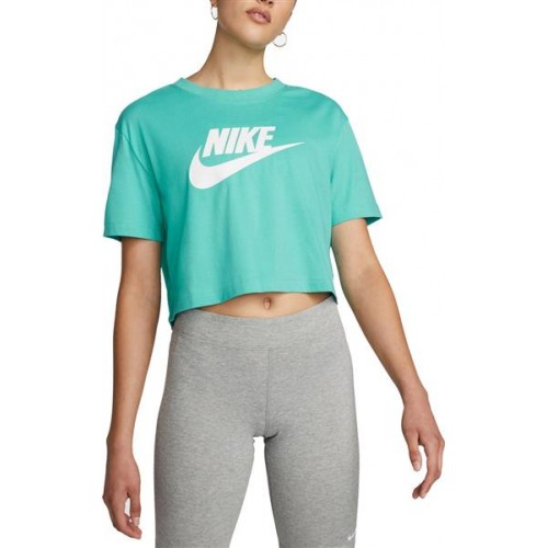 Nike Women's Essential Futura Crop Washed Teal Top Nike Women's Essential Futura Crop Washed Teal Top