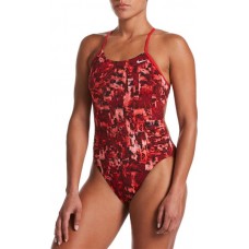 Nike Women's Fire Cutout One Piece University Red Swimsuit