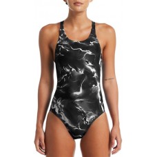 Nike Women's Hydrastrong Lightning Fastback One Piece Black Swimsuit Nike Women's Hydrastrong Lightning Fastback One Piece Black Swimsuit