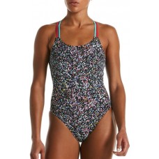 Nike Women's Hydrastrong Pixel Party Spiderback One-Piece Jet Black Swimsuit Nike Women's Hydrastrong Pixel Party Spiderback One-Piece Jet Black Swimsuit