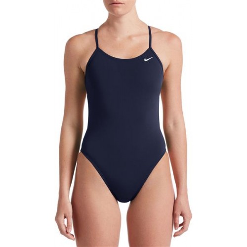 Nike Women's Hydrastrong Solid Cut-Out Back One Piece Midnight Navy Swimsuit Nike Women's Hydrastrong Solid Cut-Out Back One Piece Midnight Navy Swimsuit
