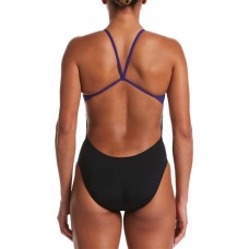 Nike Women's Hydrastrong Vex Colorblock Cutout One Piece Court Purple Swimsuit