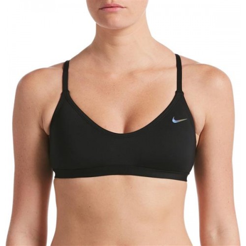 Nike Women's Onyx Flash Bonded V-Back Bikini Black Top Nike Women's Onyx Flash Bonded V-Back Bikini Black Top