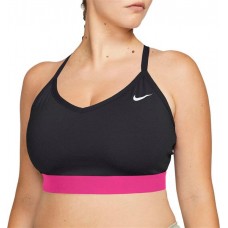 Nike Women's Plus Size Solid Indy Sports Black/Hyper Pink Bra
