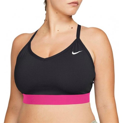 Nike Women's Plus Size Solid Indy Sports Black/Hyper Pink Bra Nike Women's Plus Size Solid Indy Sports Black/Hyper Pink Bra