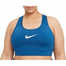 Nike Women's Plus Size Solid Unpadded Sports Court Blue Bra