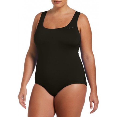 Nike Women's Plus Size U-Back One Piece Black Swimsuit Nike Women's Plus Size U-Back One Piece Black Swimsuit