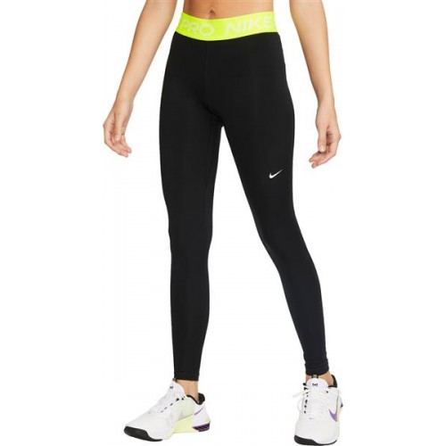 Nike Women's Pro Black/Volt Tights Nike Women's Pro Black/Volt Tights