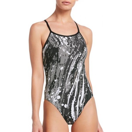 Nike Women's Splash Modern Cut-Out One Piece Black Swimsuit Nike Women's Splash Modern Cut-Out One Piece Black Swimsuit