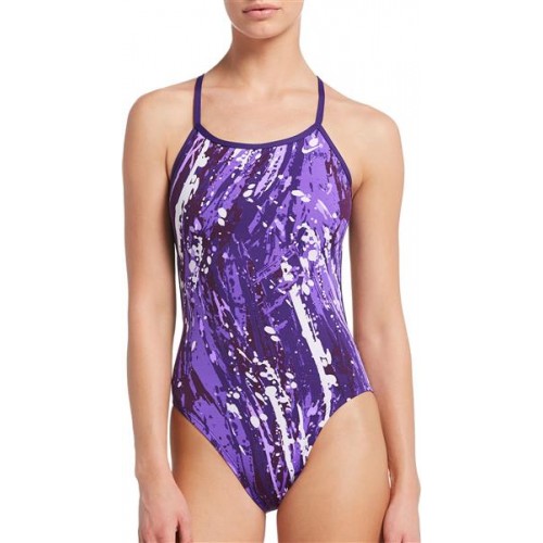 Nike Women's Splash Modern Cut-Out One Piece Court Purple Swimsuit Nike Women's Splash Modern Cut-Out One Piece Court Purple Swimsuit