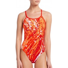 Nike Women's Splash Modern Cut-Out One Piece Team Orange Swimsuit Nike Women's Splash Modern Cut-Out One Piece Team Orange Swimsuit