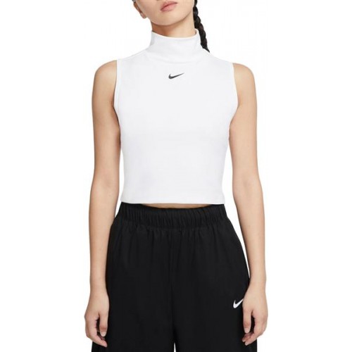 Nike Women's Sportswear Collection Essentials Mock Tank White Top Nike Women's Sportswear Collection Essentials Mock Tank White Top