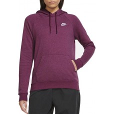 Nike Women's Sportswear Essential Fleece Pullover Sangria Hoodie Nike Women's Sportswear Essential Fleece Pullover Sangria Hoodie