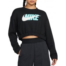 Nike Women's Sportswear Icon Clash Oversized Fleece Crewneck Black Sweatshirt Nike Women's Sportswear Icon Clash Oversized Fleece Crewneck Black Sweatshirt