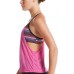 Nike Women's Texture Stripe Layered Tankini Fire Pink Top Nike Women's Texture Stripe Layered Tankini Fire Pink Top