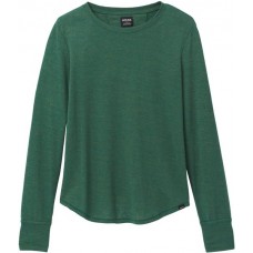 prAna Women's Cozy Up Long Sleeve Deep Pine Heather T-Shirt