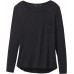 prAna Women's Foundation Crew Long Sleeve Black Shirt