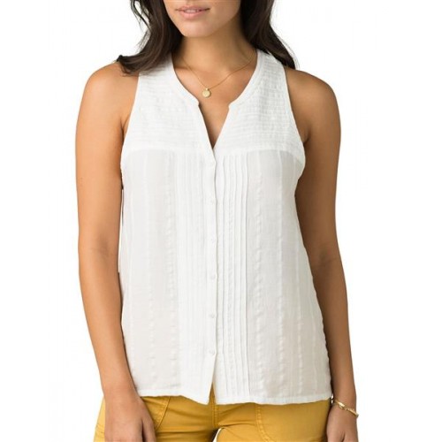 prAna Women's Nieves Tank Soft White Top prAna Women's Nieves Tank Soft White Top