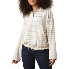 prAna Women's Railay Soft White Stripe Pullover