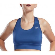Reebok Women's Running Essentials High-Impact Sports Batik Blue Bra Reebok Women's Running Essentials High-Impact Sports Batik Blue Bra