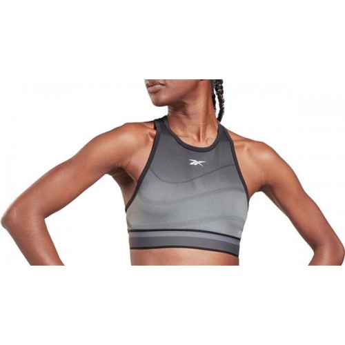 Reebok Women's United by Fitness Seamless Crop Black/Cdgry6 Top Reebok Women's United by Fitness Seamless Crop Black/Cdgry6 Top
