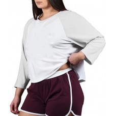 Soffe Junior Plus Size Baseball Crop Ash Tee