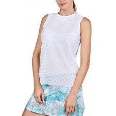 Sofibella Women's Airflow Sleeveless Tennis Tank White Top