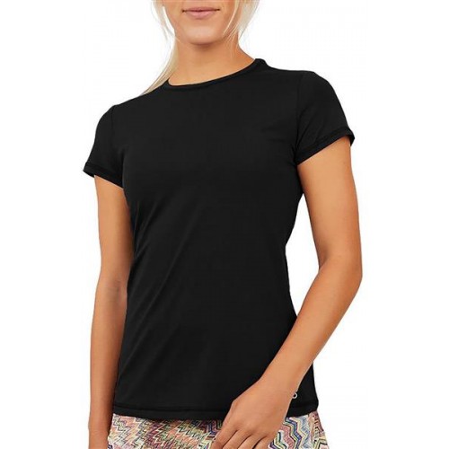 Sofibella Women's UV Colors Short Sleeve Black Top Sofibella Women's UV Colors Short Sleeve Black Top