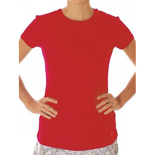 Sofibella Women's UV Colors Short Sleeve Red Top Sofibella Women's UV Colors Short Sleeve Red Top