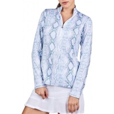 Sofibella Women's UV Feather Long Sleeve Anaconda Top