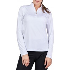 Sofibella Women's UV Feather Long Sleeve White Top