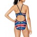 Speedo Red White and Blue Prolt Flyback One Piece Red/White/Blue Swimsuit