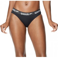 Speedo Women's Rib Logo Bikini Speedo Black Bottoms
